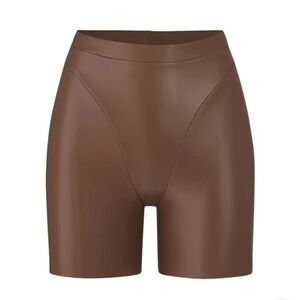 Skims faux leather biker shorts